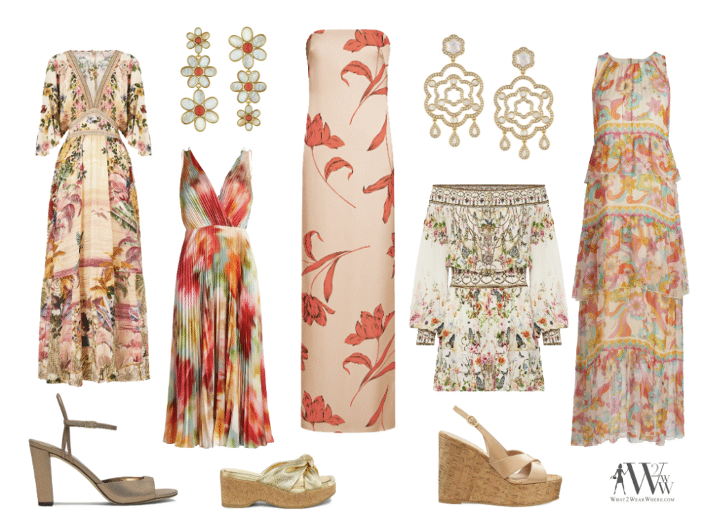 What to pack for Europe travel. Evening dress, stylish heels and earrings